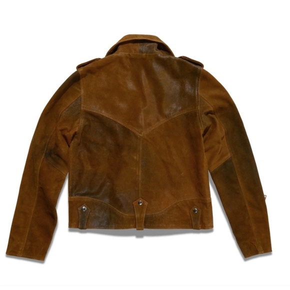 UNDERSTATED LEATHER Afterglow Brown Suede Moto Jacket - Picture 3 of 7
